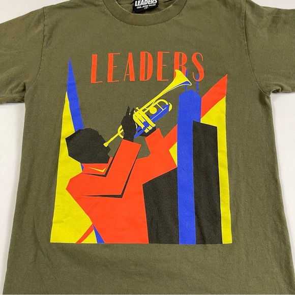 LEADERS 1354 CHICAGO LDRS "DECO" TEE SHIRT Green Made In USA Size:Small - Picture 7 of 16